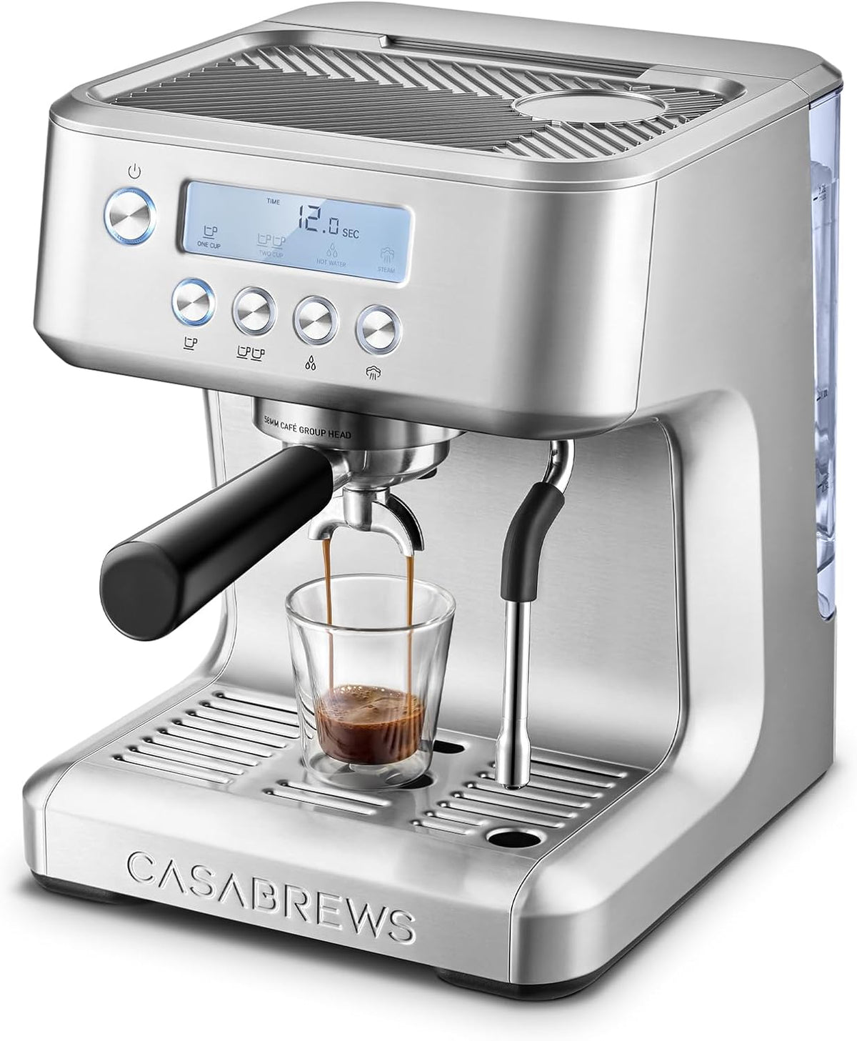 CASABREWS Ultra Espresso Machine, Barista Espresso Maker with Steam Wand | LCD Display, Custom Brew Temp, Latte &amp; Cappuccino Machine, 20-Bar Italian Pump, Powerful Steam Wand, 73oz Removable Tank