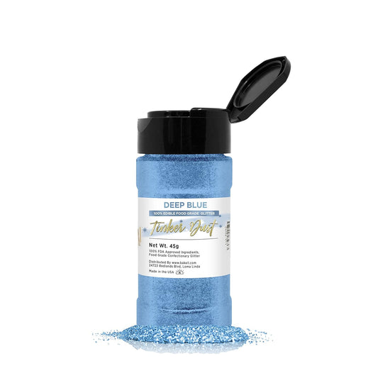 BAKELL Deep Blue Edible Glitter, 45 Grams | TINKER DUST Edible Glitter | KOSHER Certified | 100% Edible Glitter | Cakes,