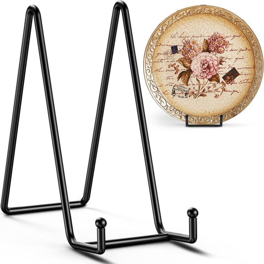 TR-LIFE 10 Inch Large Plate Stands for Display - Metal Plate Holder Display Stand + Picture Frame Holder Stand + Small