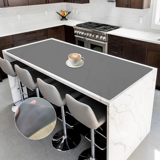Silicone Mats for Kitchen Counter, 47.3"x23.6"(120cmx60cm) Large Heat Resistant Mat Kitchen Island Waterproof 2MM Thick Countertop Protector Mat Nons-slip Extra Large Counter Mat, Translucent Black