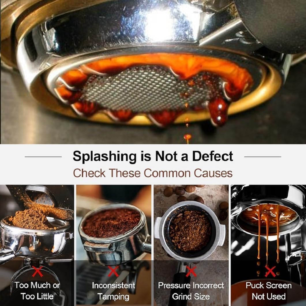 51mm Bottomless Portafilter 3 Ears Compatible with CASABREWS CM5418 and 3700 Series, Espresso Naked Bottomless Portafilter for Mr. Coffee/Wirsh/Gevi Espresso Machine, 304 Stainless Steel Filter Basket