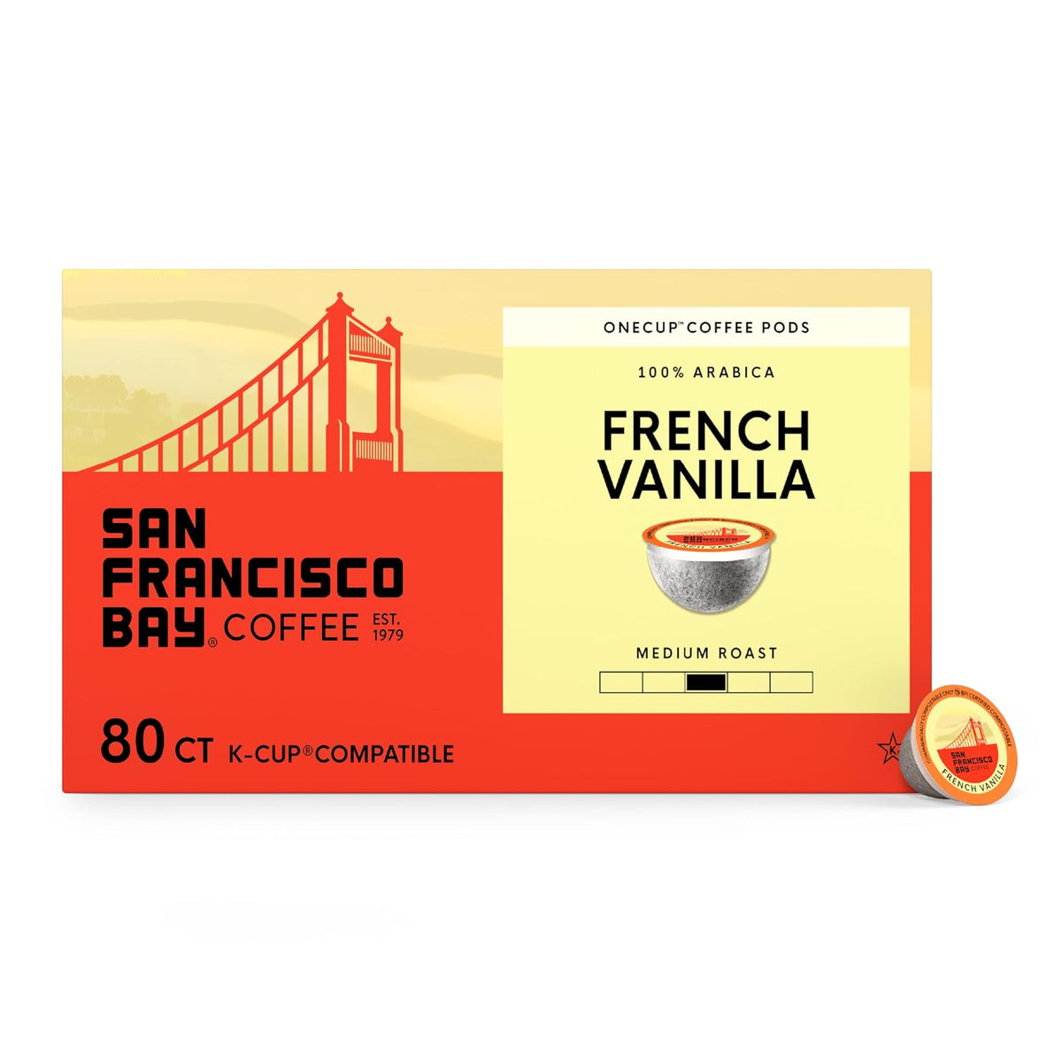 San Francisco Bay French Vanilla K-Cup Compatible Coffee Pods, 80 ct