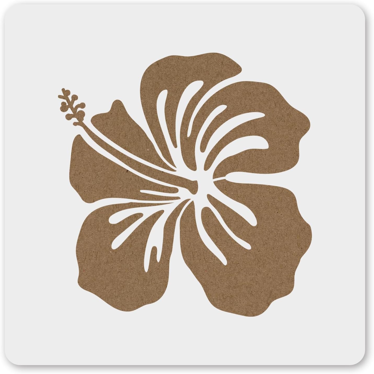 MAGJUCHE Hibiscus Stencil 12 Inches, Reusable Spring Flower Stencil for Painting DIY Crafts Decor