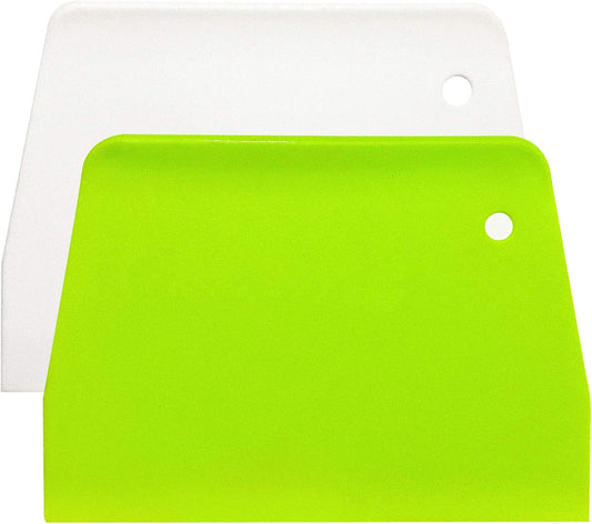 (2PCS) Dough Scraper Bowl Scraper ，Food safe Plastic Dough Cutter， Flexible Plastic Scraper Practical Bench Scraper