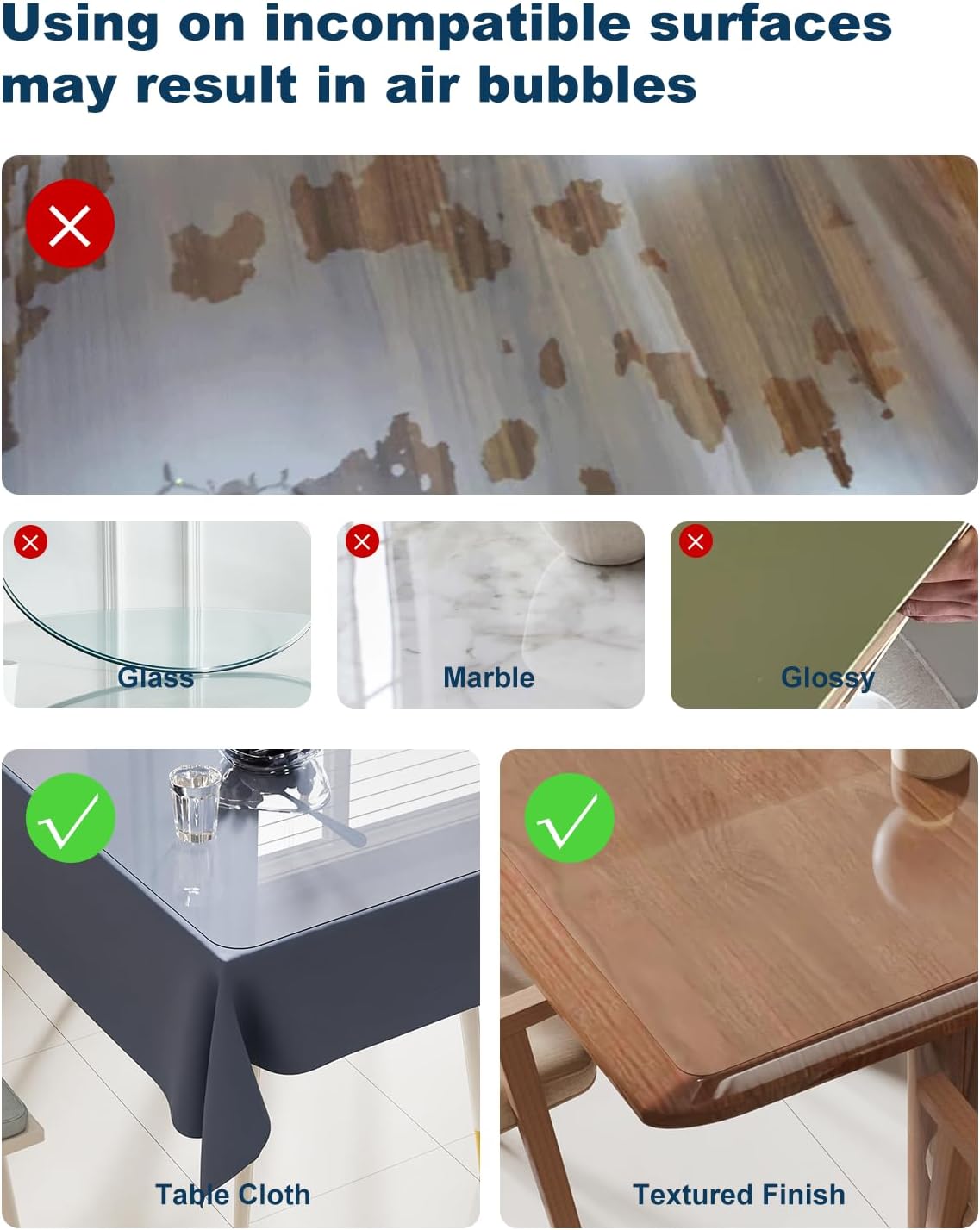 24" x 48" Crystal Clear Plastic Table Cover Protector