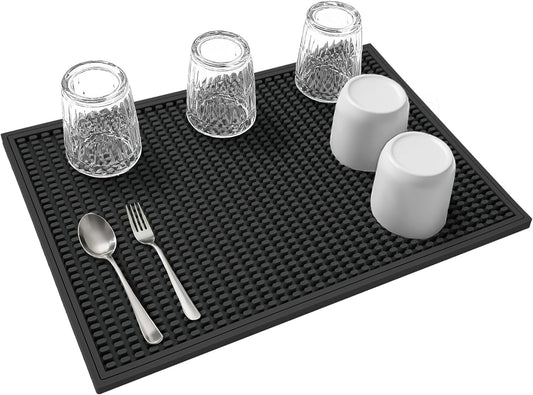 dish drying mat - 18" x 12" Black silicone drying mat , kitchen counter dish drying mats,rubber dish drying mat, Applies to