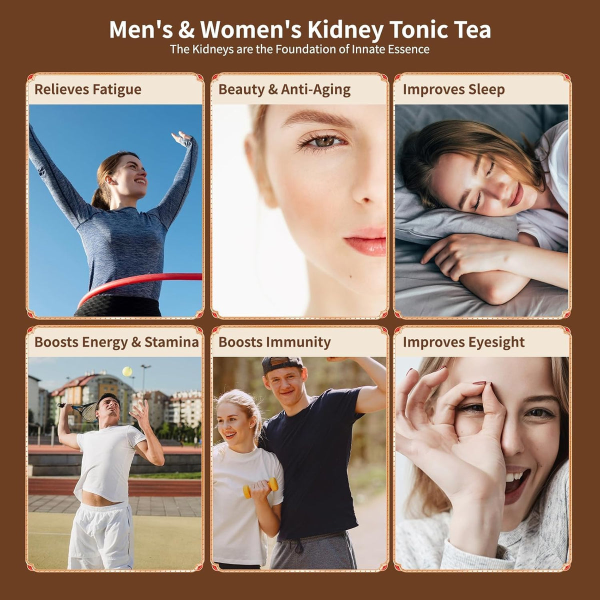Ginseng Five Treasures Kidney Tea, Traditional Chinese Herbal TeaBags, Natural Kidney Cleanse Detox Tea for Women &amp; Men, 7 Precious Ingredients Formula (2 Pack/50 Bags)