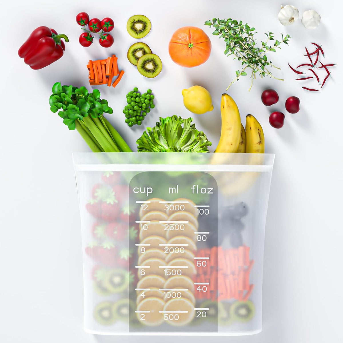 Bangp Premium Silicone Reusable Food Storage Bags,4 Pack