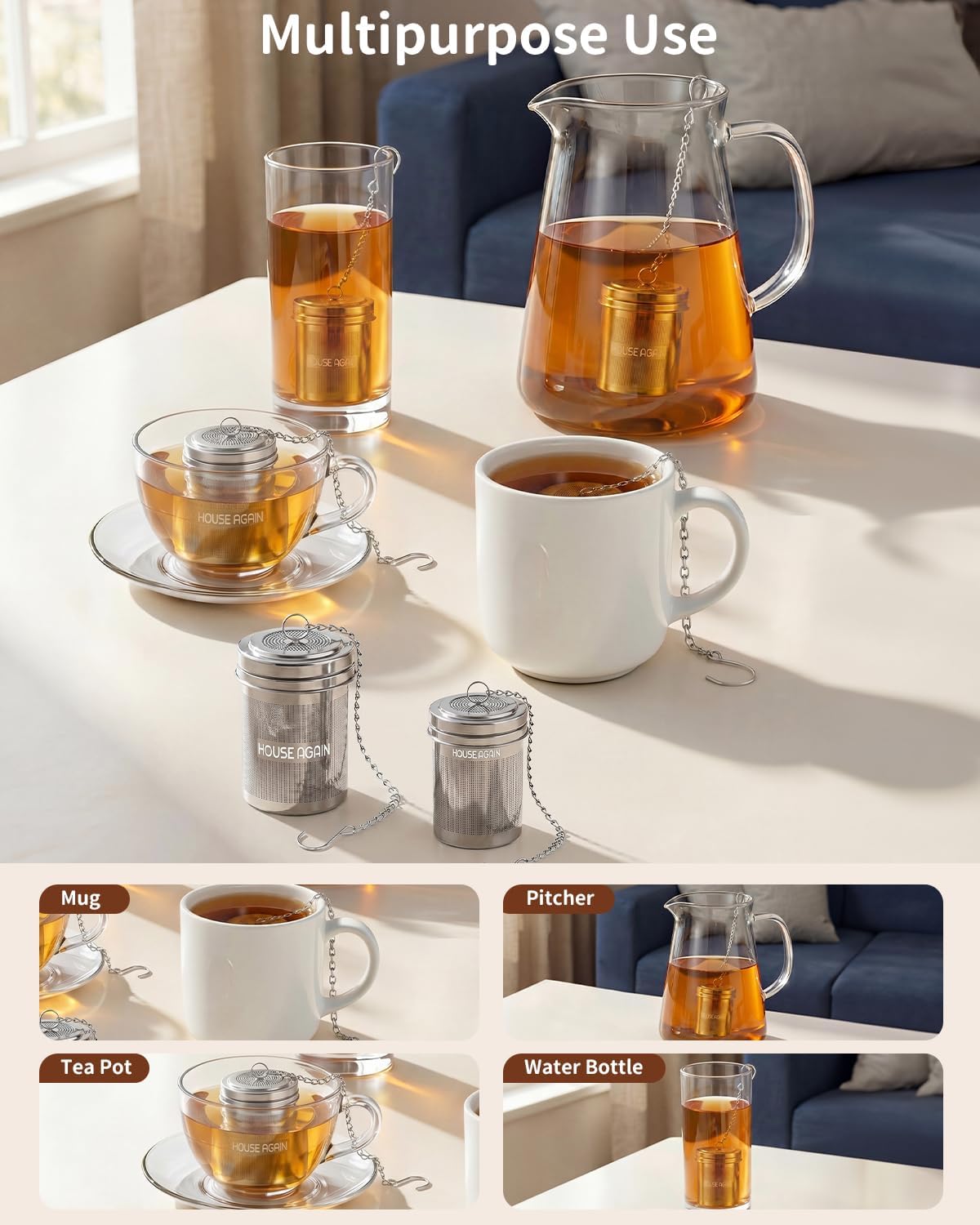 HOUSE AGAIN Large Tea Infuser with Scoop