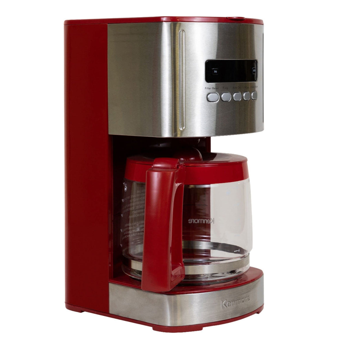 Koolatron Kenmore 12-Cup Coffee Maker, Glass Carafe, Cafetera Programable, Red