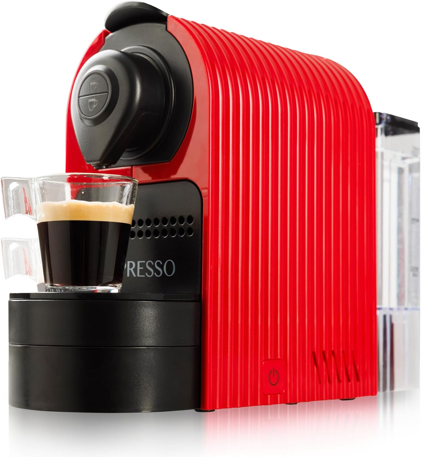 Mixpresso Espresso Machine, Compatible with Nespresso OriginalLine Capsules | 1400W single serve coffee maker with one-touch operation, 19-bar Italian pump and 27oz water tank, red
