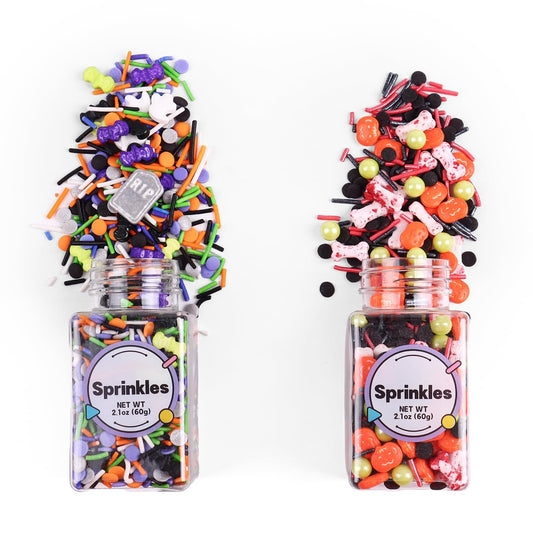 Edible Halloween Sprinkles, Tombstone Cupcake Toppers, Halloween Cake Decorations, Bloody Candy Bones, Pumpkin Cupcake