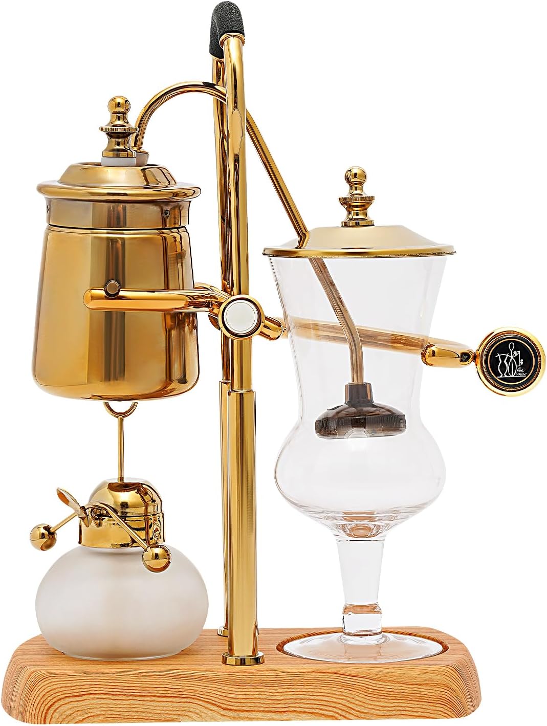 400ML Coffee Maker Belgian Luxury Royal Family Balance Syphon Coffee Maker Belgium Siphon Brewer Elegant Design Retro-Style Gravity Vintage Coffee Maker Vacuum Brewing System Copper