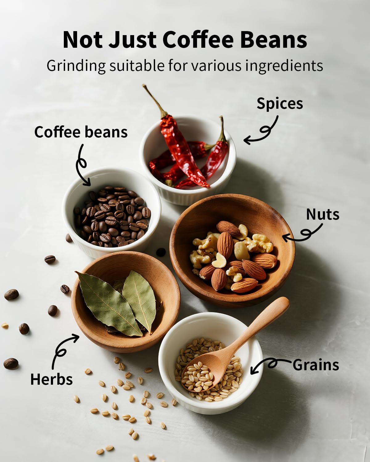 SHARDOR Electric Coffee Grinder, 70g Large Capacity Spice Grinder with Visual Timing Knob for Precise Grind, Quiet Coffe