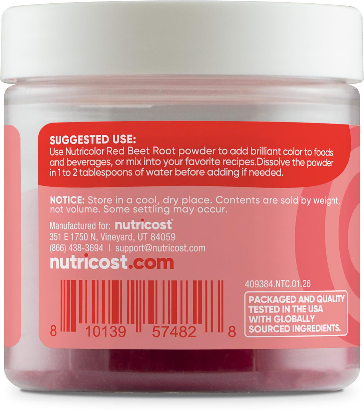 Nutricost Red Plant Based Food Coloring From Beet Root Powder (75 Servings)