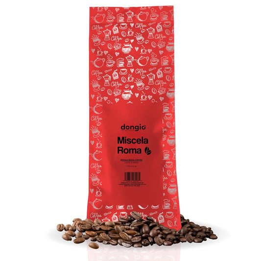 Dongio Caffe Roma Blend Whole Bean Coffee, Medium-Dark Espresso Roast, 2.2 lb Bag, Roasted in Italy, Premium Italian Coffee Beans with Cocoa &amp; Hazelnut Notes