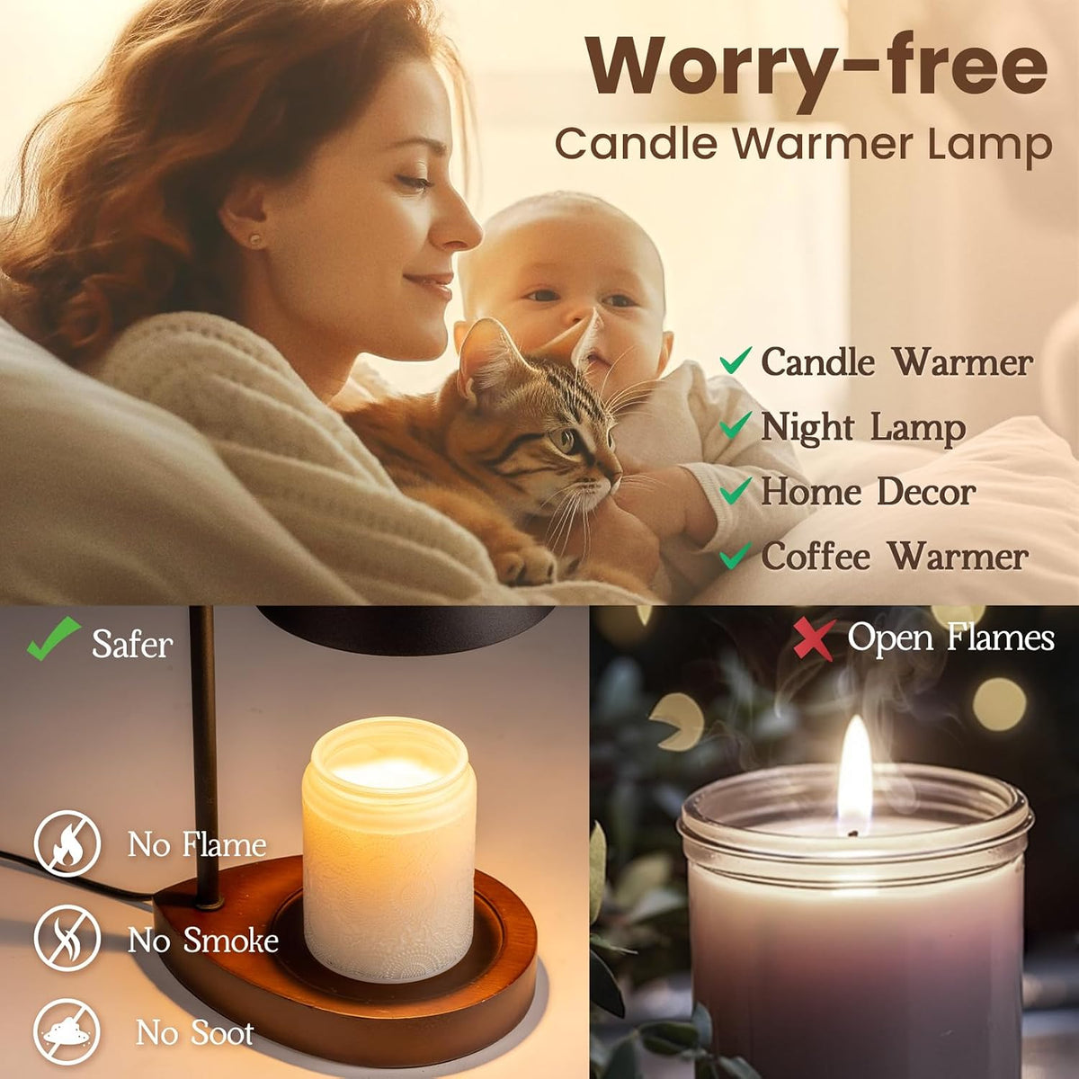 Marycele Candle Warmer Lamp with Timer, Electric Wax Lamp Gifts Home Decor
