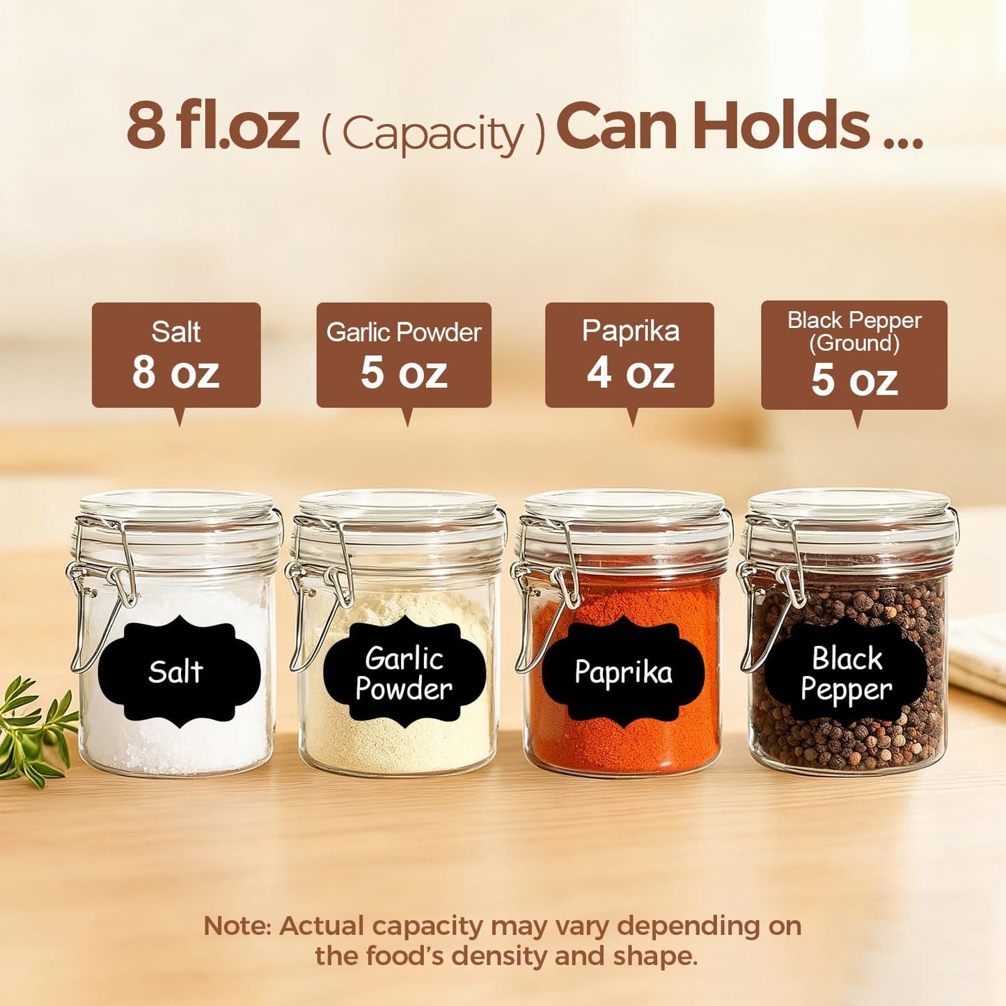 ComSaf Small 8 oz Glass Jars with Airtight Lids 12 Pack Jam Pantry