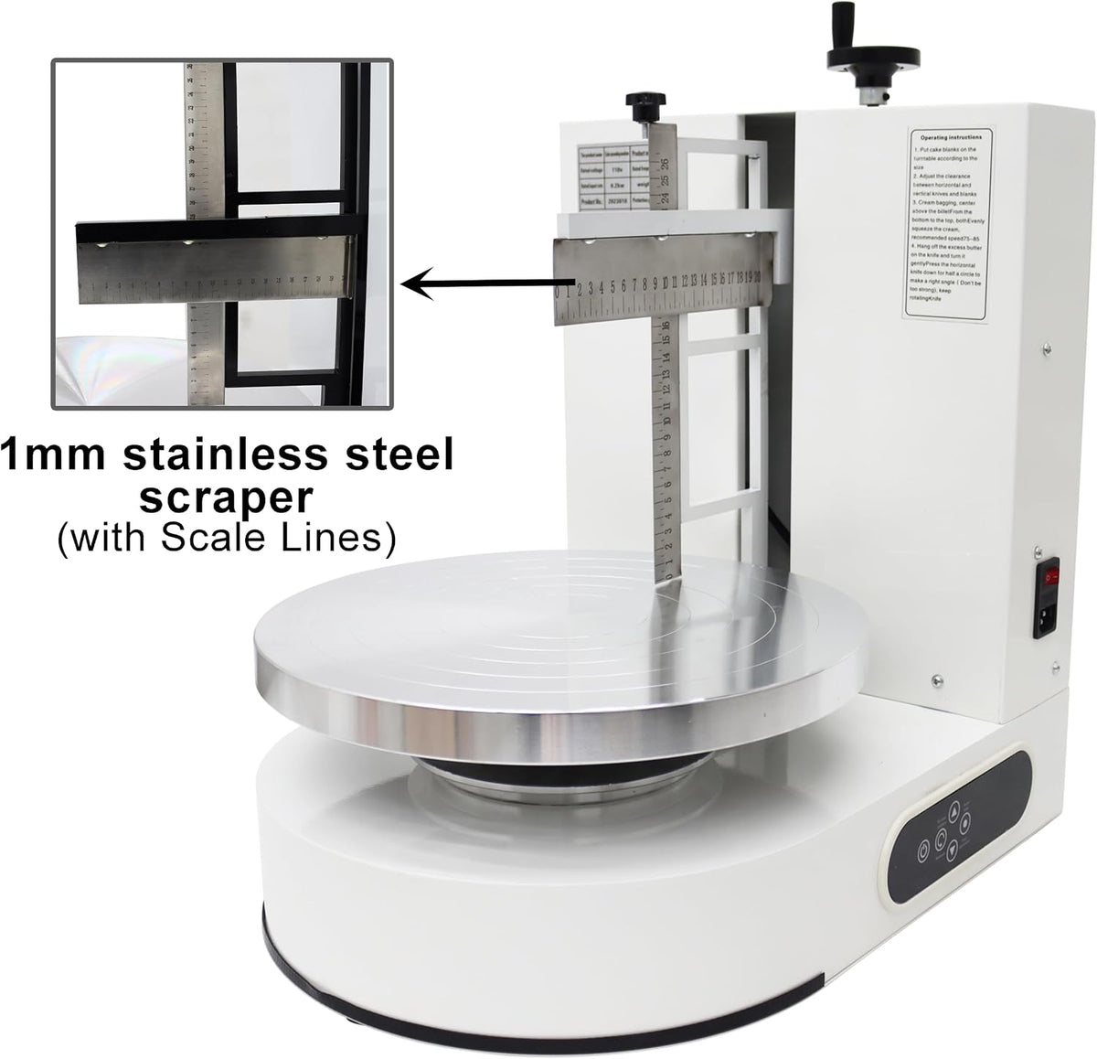 TECHTONGDA Cake Frosting &amp; Smoothing Machine Stainless Steel Scraper 110V