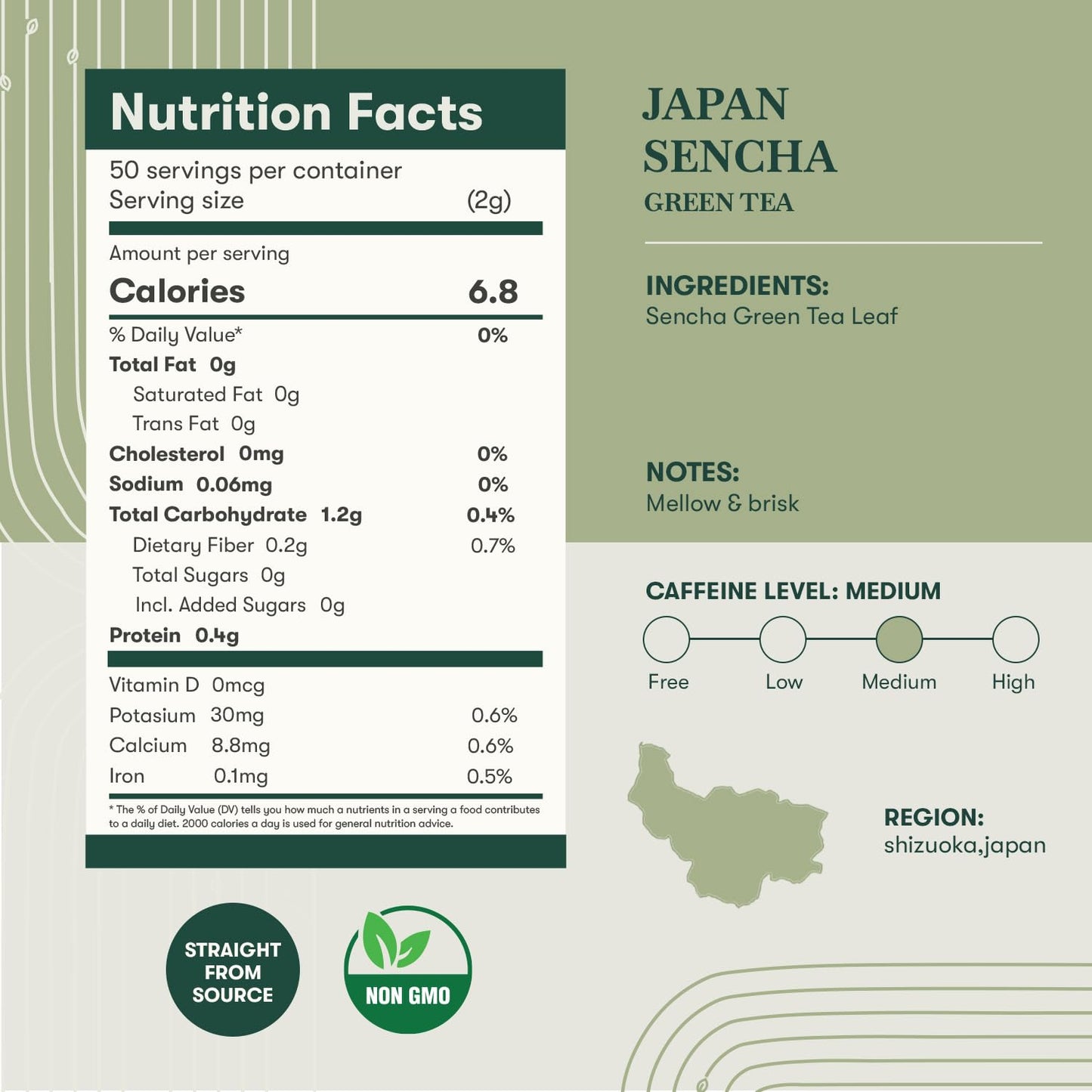 Luxmi Estates Japanese Sencha Green Tea 50g/1.76oz (25 Cups)|Authentic First Flush Sencha Loose Leaf|Mild Rich &amp; Refreshing