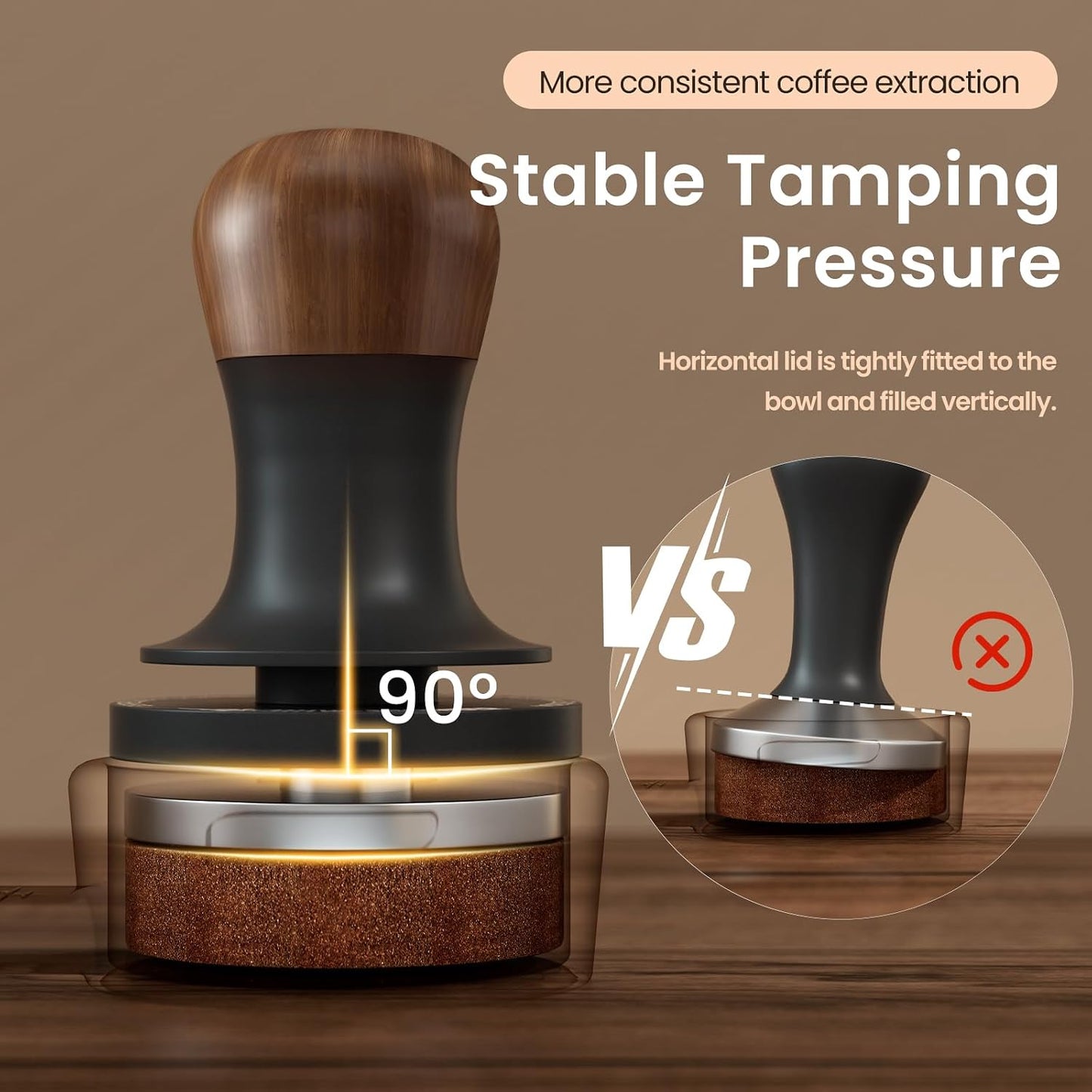 MHW-3BOMBER 49.7mm Espresso Tamper - 3 Spring Loaded Coffee Tamper with Sound Feedback - Barista Calibrated Tamper with 15lb / 30lbs Replacement Springs - Compatible for ROK Espresso Maker T7073T-OS