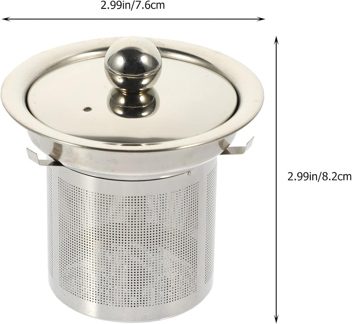 Hemoton Stainless Steel Tea Strainer Insert with Fine Mesh Filter and Lid Replacement Tea Infuser for Teapot Accessories Compact 3.00X2.44 Inch Suitable for Home Rooms and Restaurants