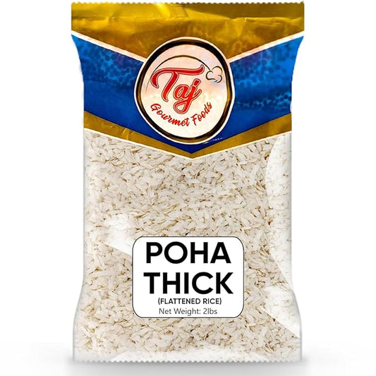 TAJ Poha Thick 2-Pounds | Powa Flattened Rice