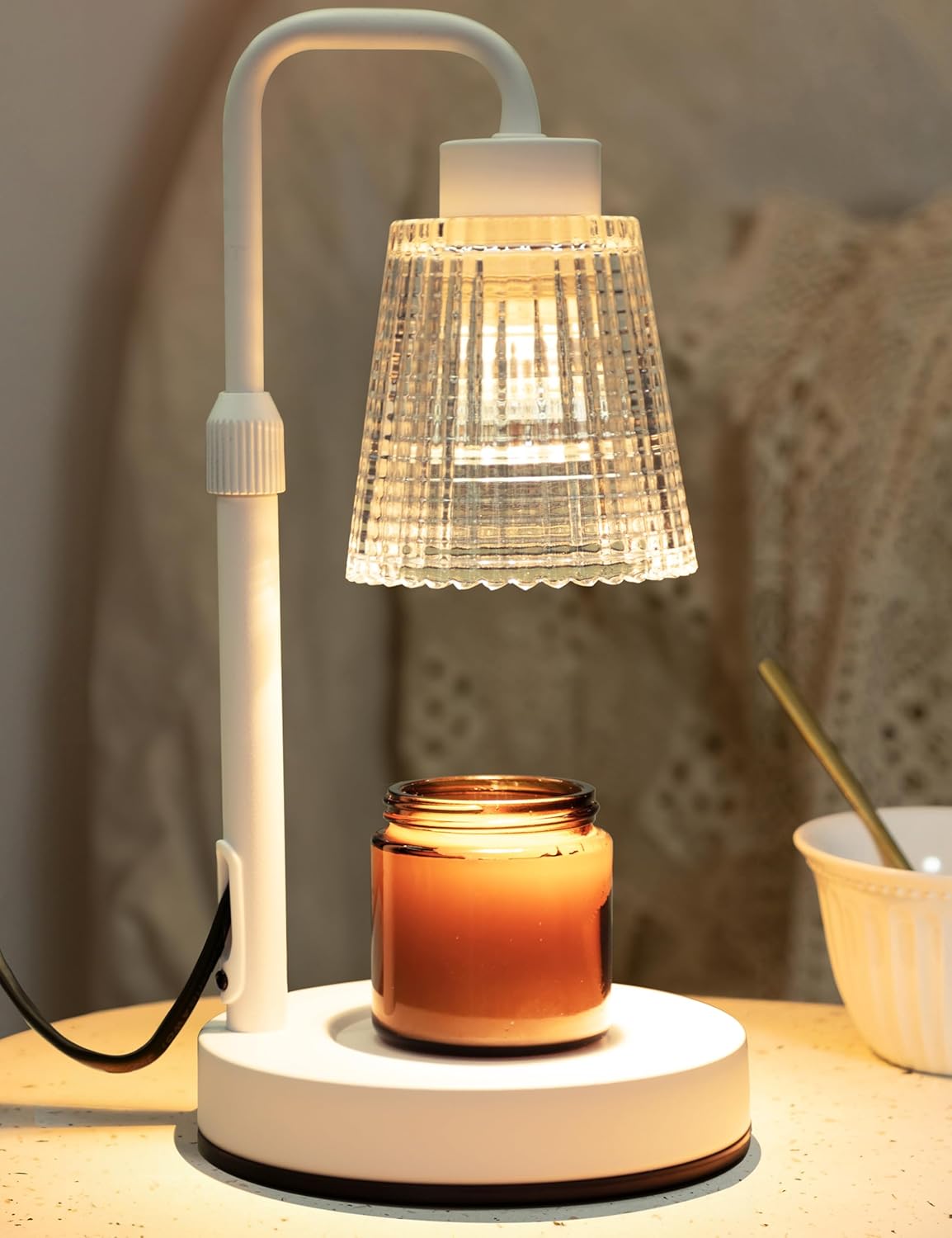 Candle Warmer Lamp with Timer Dimmable, Birthday Gifts for Women Mom, House Warming Gifts New Home Decor, Wax Melt Warmer for Jar Candles with 2 Bulbs
