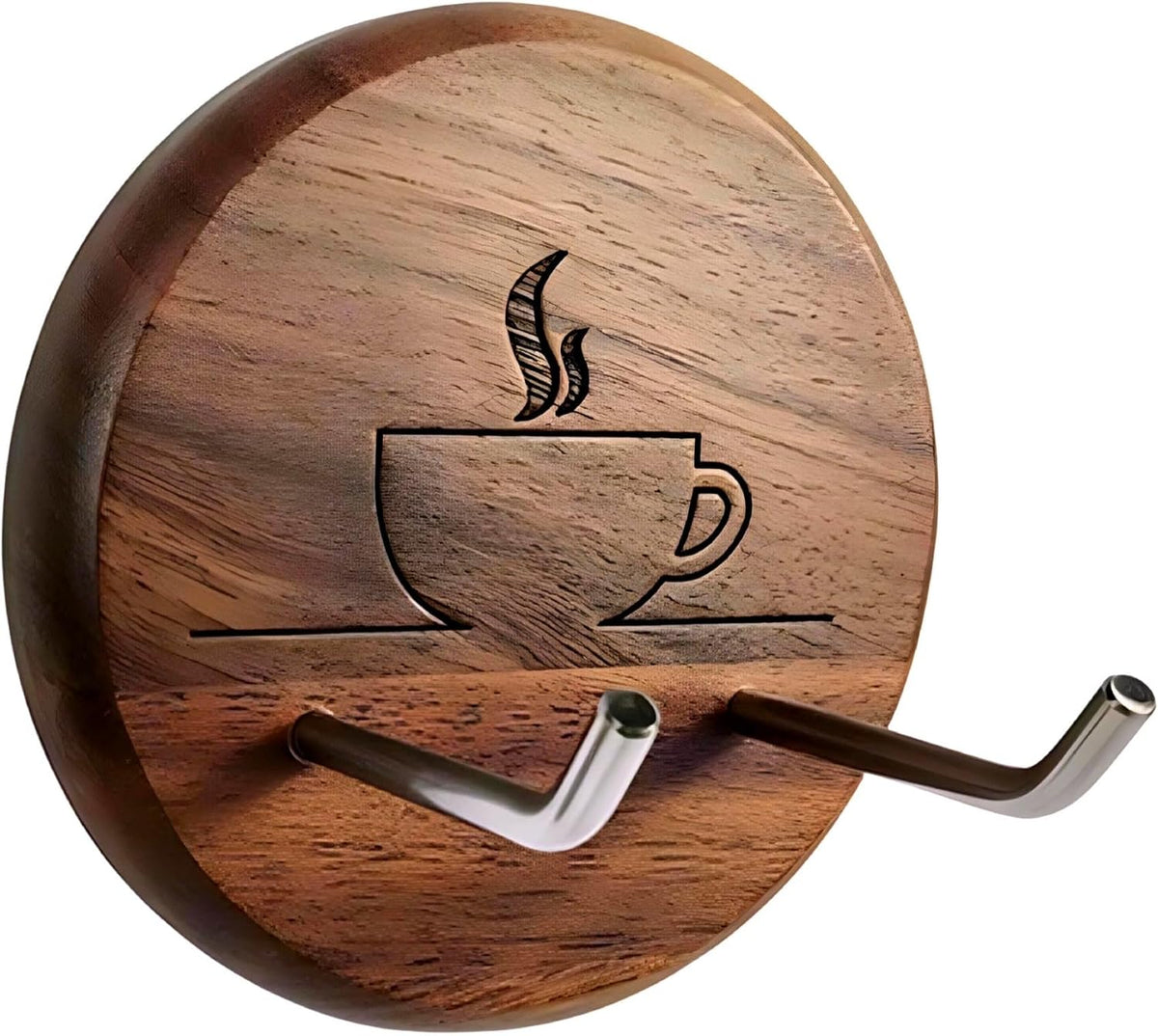 Wall Mounted Portafilter Holder Walnut Wall Rack Espresso Station Organizer Premium Espresso Machine Accessories/Secure &amp; Easy Installation - Suits 51mm, 54mm &amp; 58mm Portafilters