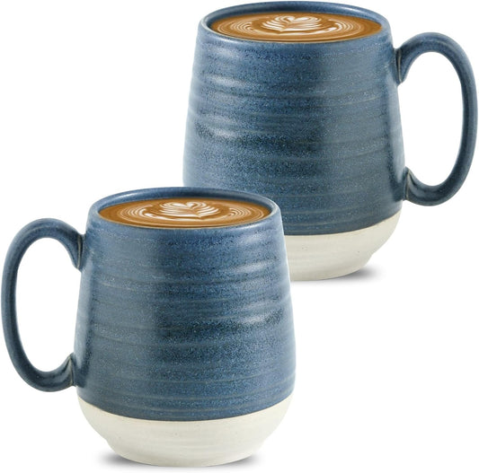 Hasense Ceramic Coffee Mugs Set of 2, 20 oz Tea Cups with Comfortable Handles, Perfect for Coffee, Latte, and Hot Beverages,