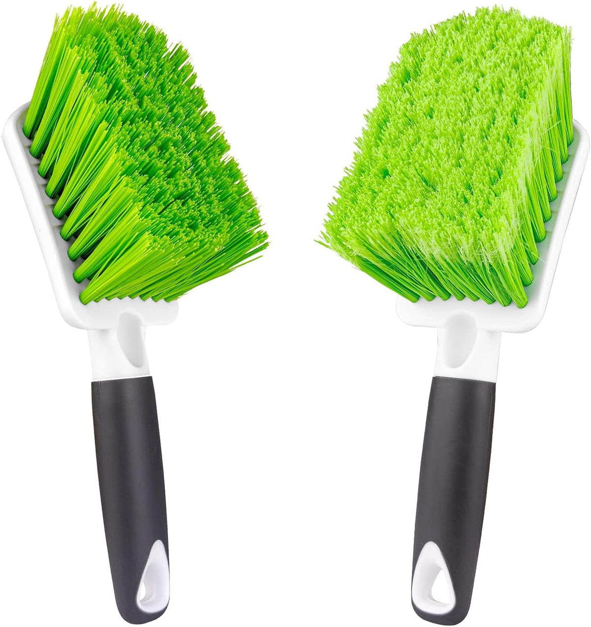 2 Pack Car Wash Brush, Tire Brush for Cleaning Tires, Soft &amp; Stiff Bristle Wheel Cleaner, Car Cleaning Supplies for Wheels, Rims, Carpet, Truck, SUV, Moto, RV, Motorcycle