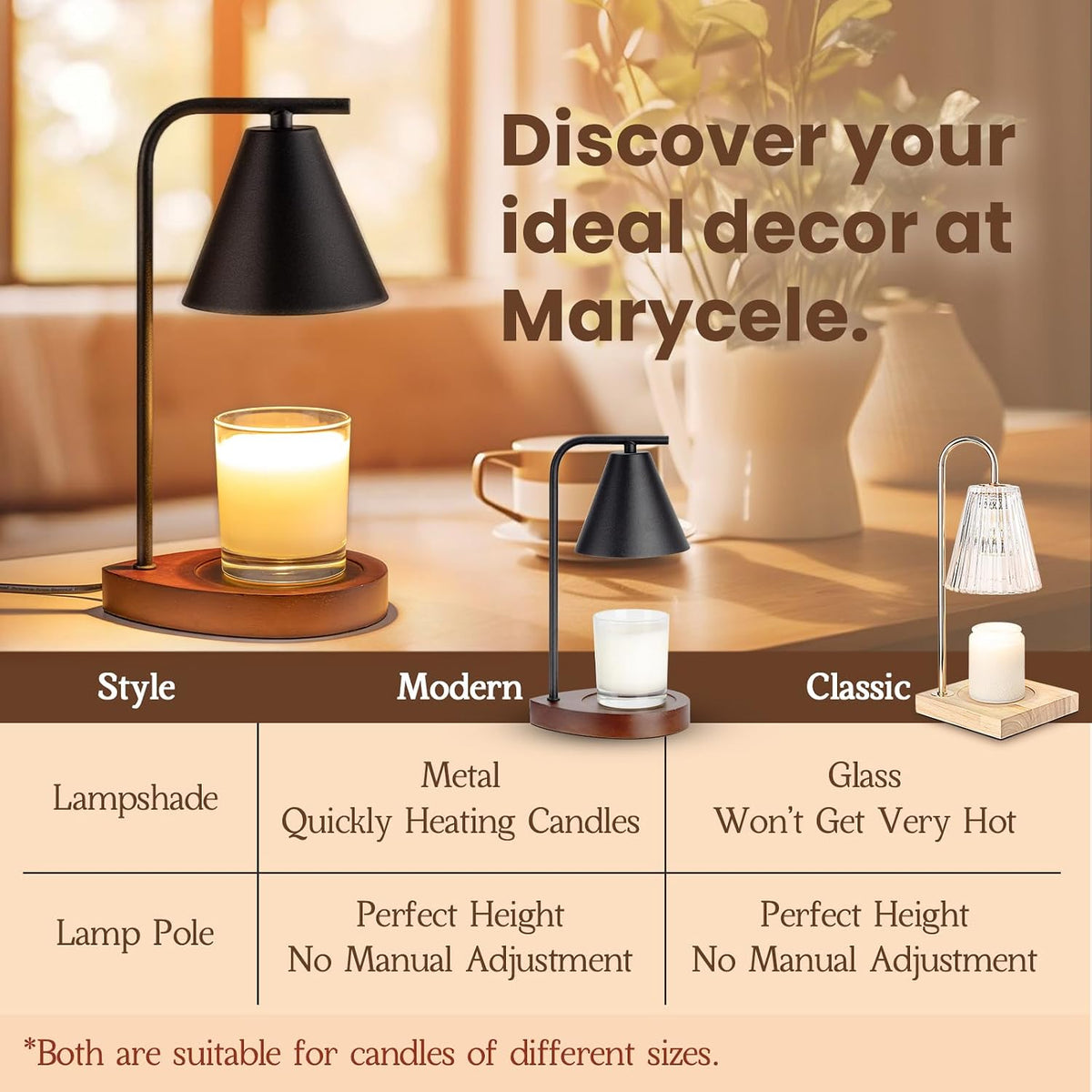 Marycele Candle Warmer Lamp with Timer, Electric Wax Lamp Gifts Home Decor
