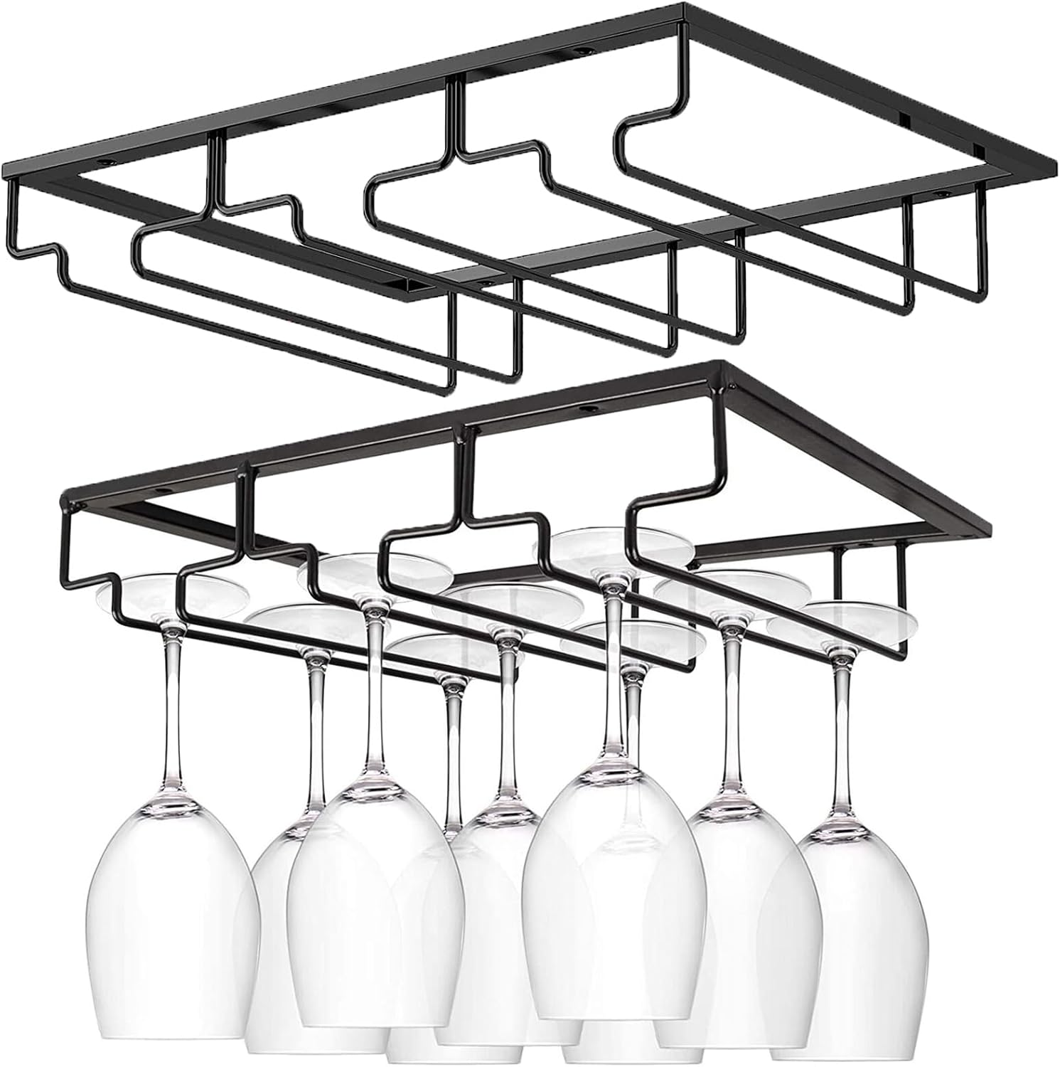 Wine Cup Holder Table Decoration Storage Hanger Metal Organizer for Bar Kitchen Stemware Rack Under Cabinet Stainless Steel