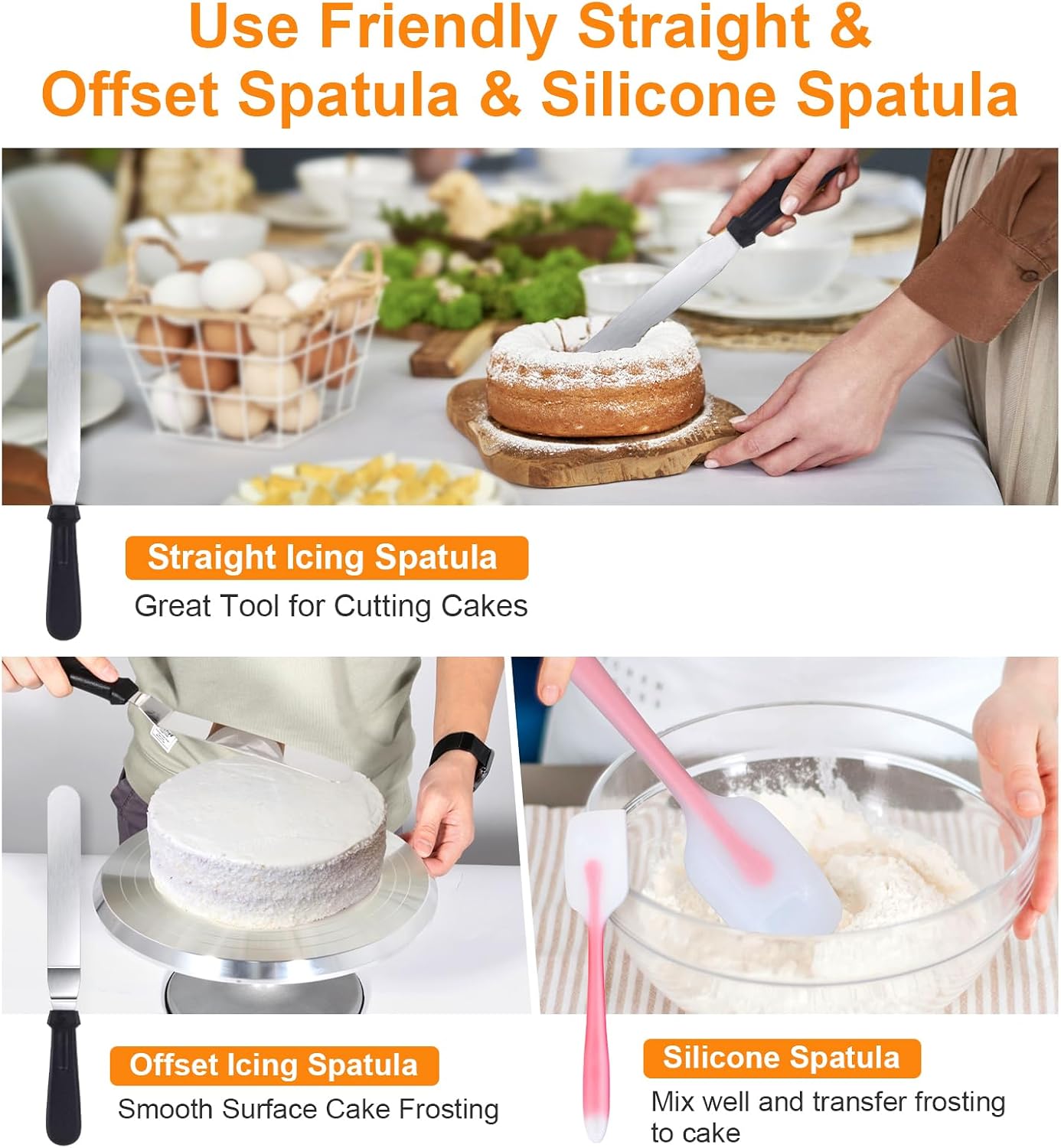 Uten Cake Decorating Supplies Kit 33pcs, Aluminium Cupcake Stand Turntable