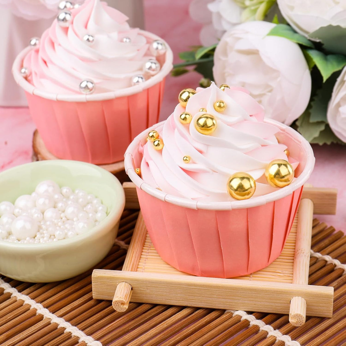 Orange Pearl Sprinkles for Cake Decorating, 6 Sizes Edible Pearls Sugar | 4.6oz Orange Sprinkles for Baking Cupcakes Cookies Ice Cream