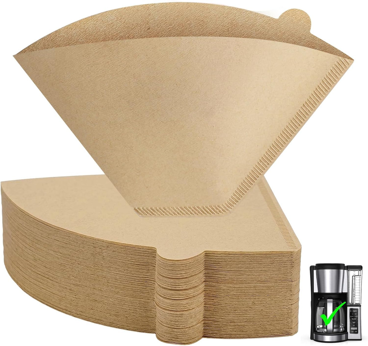 Clinuse 200Pcs #4 Cone Coffee Filters 8-12 Cup Compatible with Ninja Maker