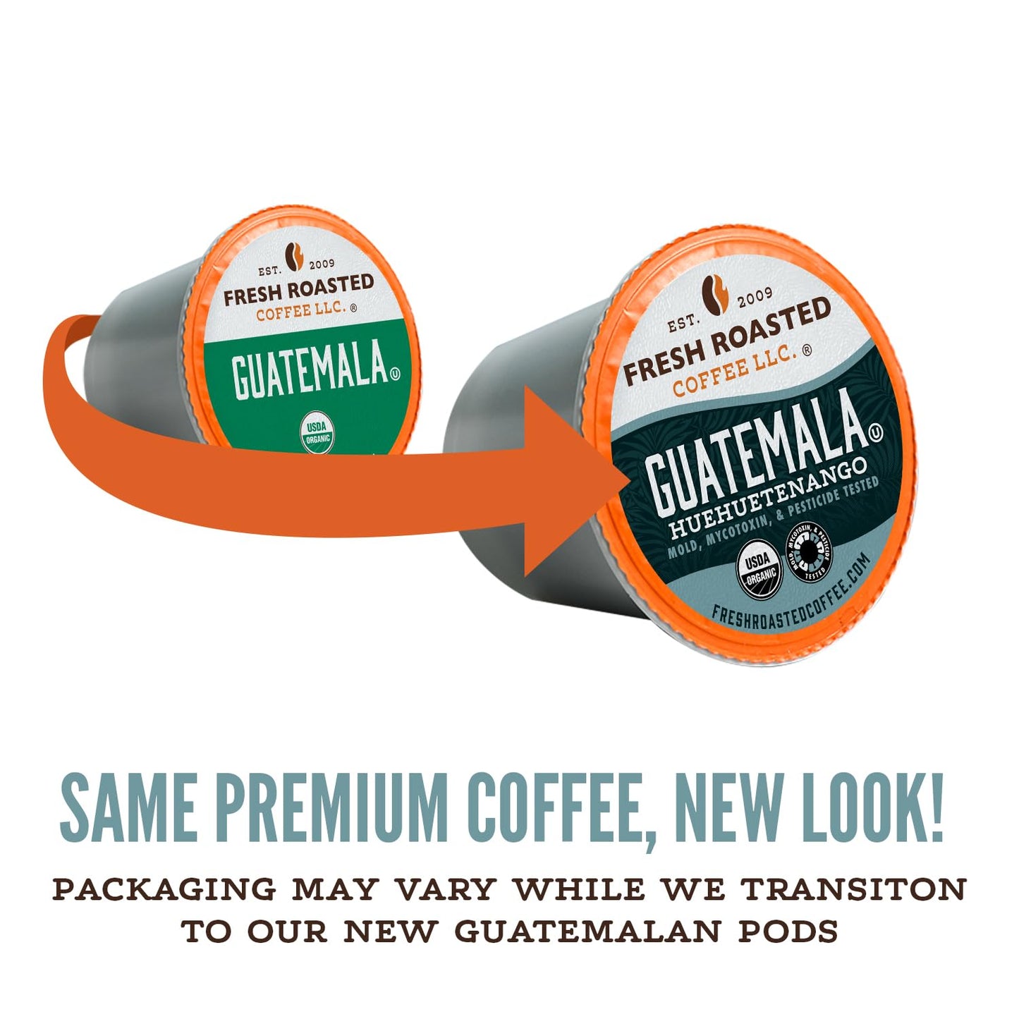 Fresh Roasted Coffee, Organic Mold &amp; Mycotoxin Tested Variety Pack K-Cup Pods for Keurig Brewers, Medium Roast, USDA Organic, Kosher, 96 Count Loose Pack