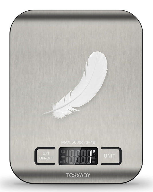 Food Scale, 11lb Digital Kitchen Scale with 6 Units LCD Display and Tare Function,Compact Design for Baking,Healthy