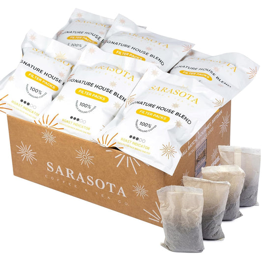 Ground Coffee In Filter Packs | Medium Roast Low Acid Mold Free Pouches | Signature House Breakfast Blend | Gourmet Bulk