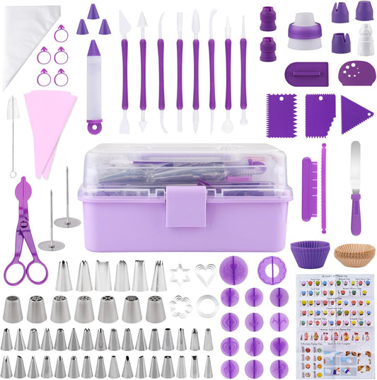 Cake Decorating Kit: Decorating Supplies Tools Kit 235 PCS Baking Accessories Include Spiping Bags and Tips Set, Piping Tips