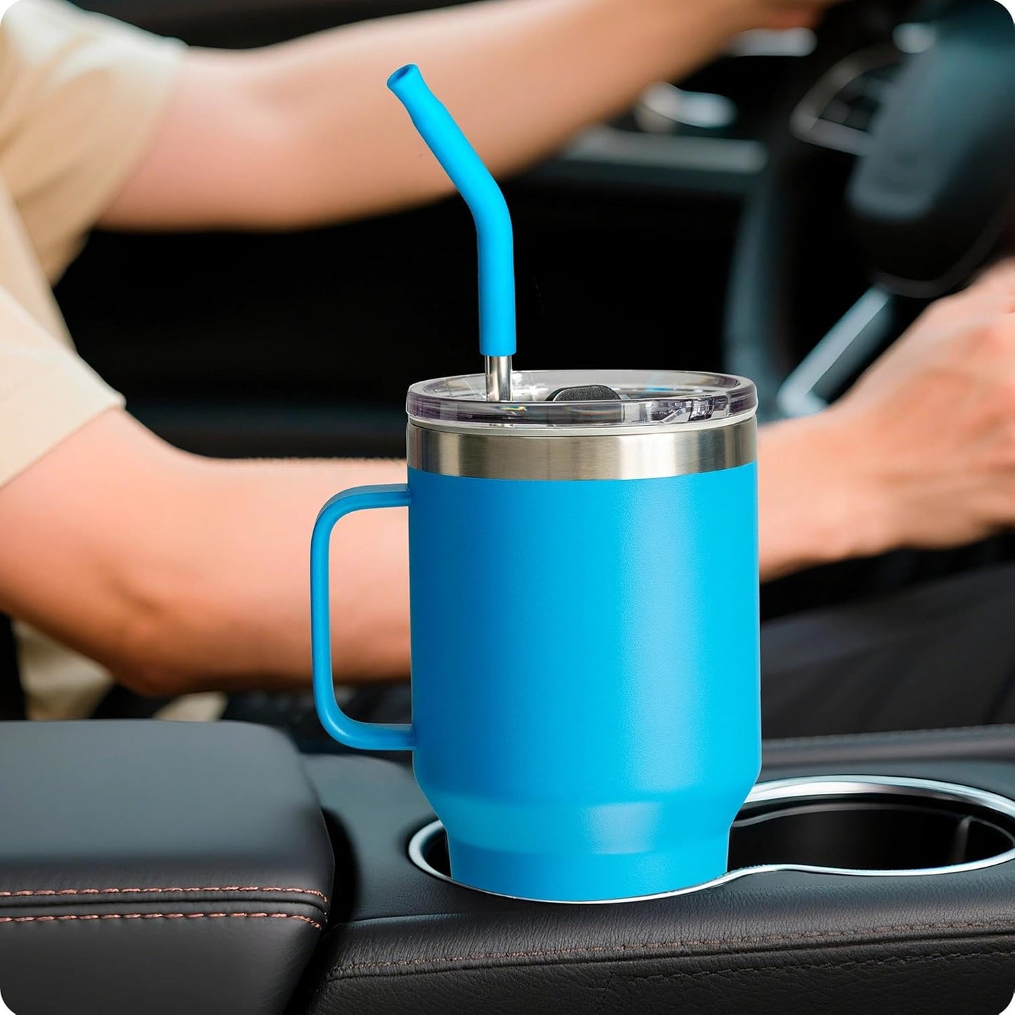 Stainless Steel Straws for 42 oz YETI Tumbler, 4 Pcs Metal Straws
