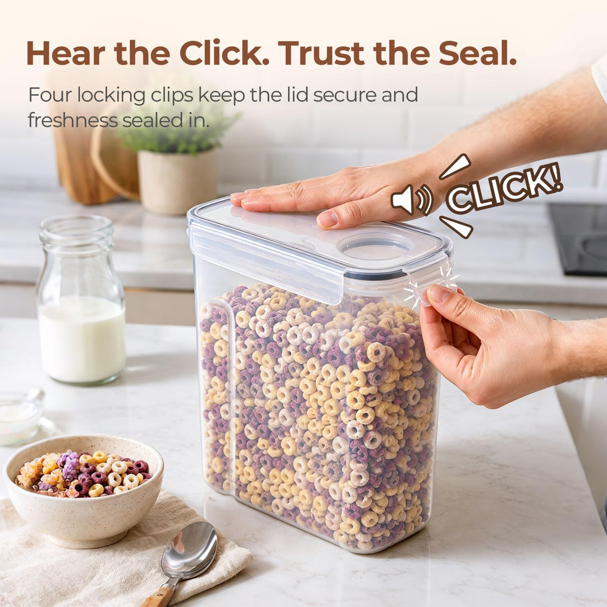 Cereal Storage Containers Set (6.3L / 213OZ) – Airtight Food Storage with Lids, Pantry Organizer for Rice, Sugar, Flour