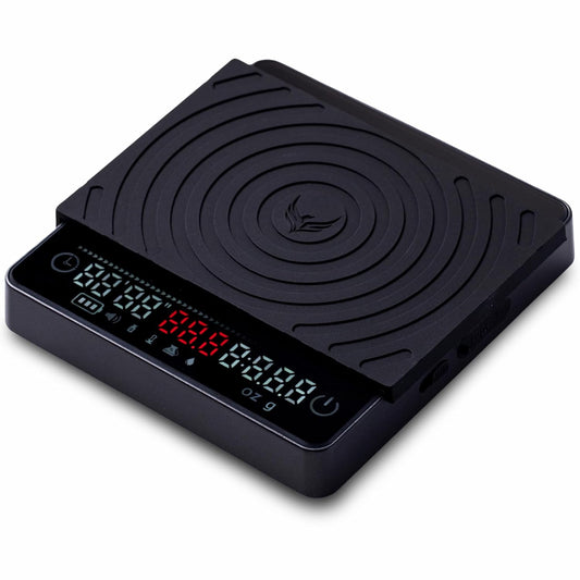 Smart Coffee Scale – Easy Use Digital Espresso Scale with Timer, Auto Tare & Flow Rate Indicator – Compact Rechargeable