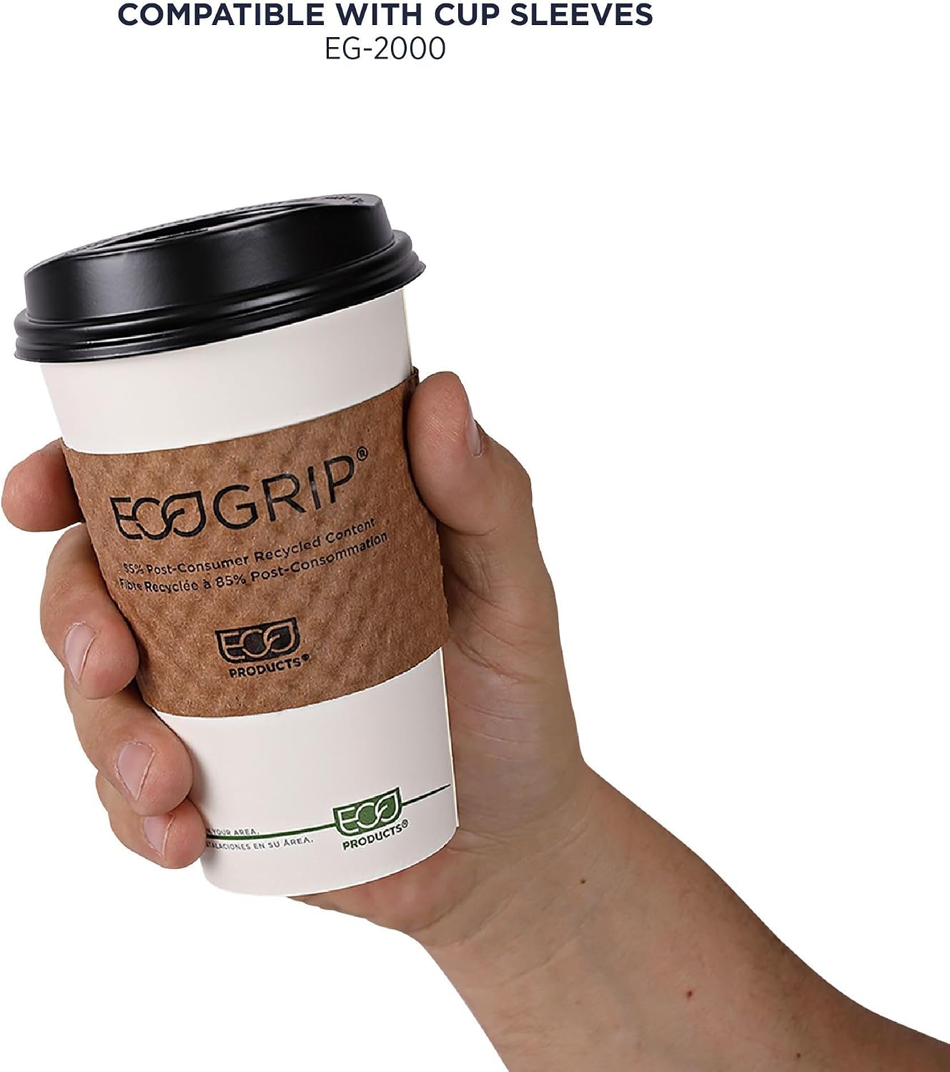 ECO PRODUCTS GreenStripe Disposable Paper Hot Cups, 16 oz, 1000 Count