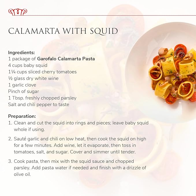 Garofalo - Premium Durum Wheat Semolina Calamarata Pasta, Italian Made, Bronze-Drawn, Al-Dente, One-Ingredient Pasta (4 pack)
