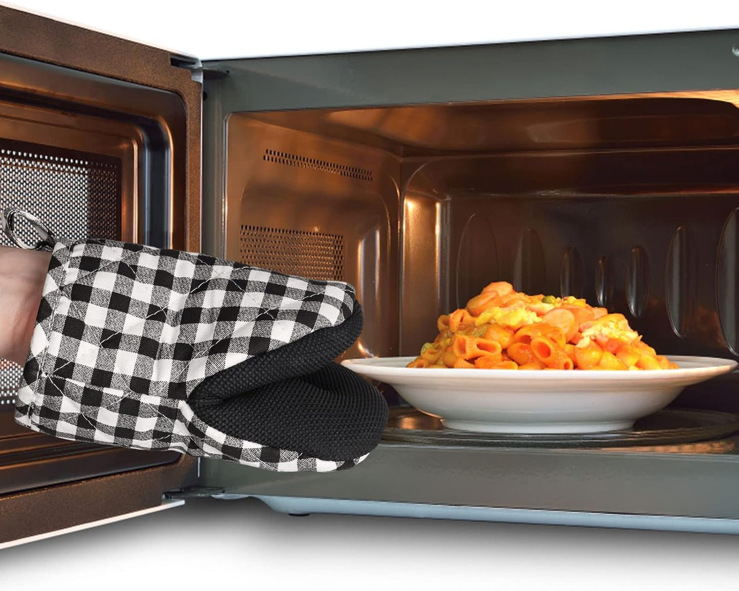Goldmeet Mini Oven Mitts 2-Pack, 7"x5.5", 500°F Silicone Grip | Non-Slip, Heat Resistant, Machine Washable, Hanging Loop, Fits Small Hands, for Baking Grilling BBQ Cooking