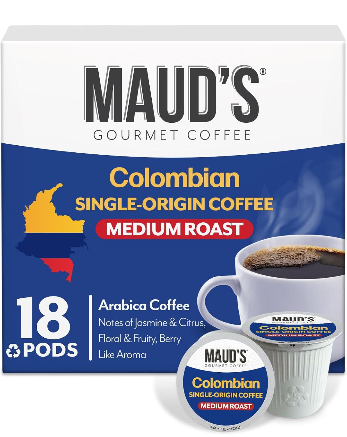 Maud's Colombian Single Origin Coffee Pods, 18ct