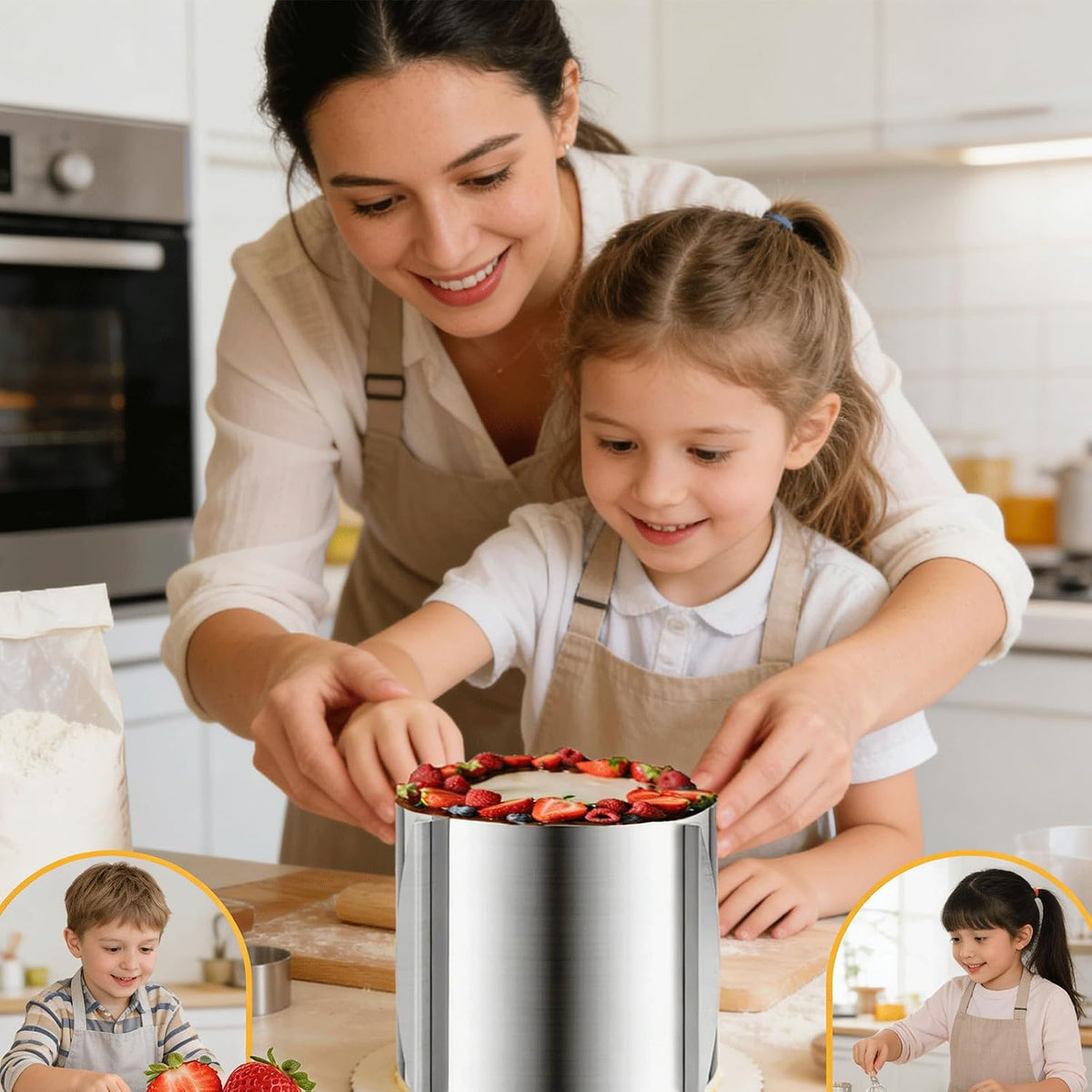 DATANYA Cake Ring Extra High 15cm - Adjustable 6 Inch to12Inch Stainless Steel Round Cake Mousse Molds Baking Ring, 5.9 Inch Deep Cake Mold with Precise Scaling