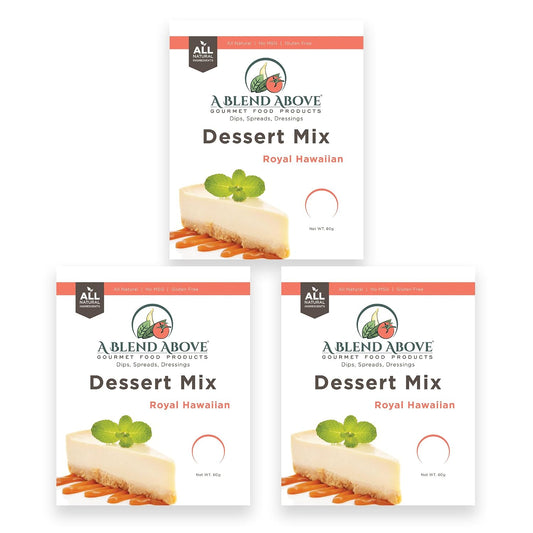 A Blend Above Royal Hawaiian Cheesecake Mix - No-Bake Desserts, All Natural, Gluten Free, No MSG - Instant Dessert Mix, Fruit Dip, Bagel Topping, Frosting, Cheesecake Filling - Makes 16 Oz (Pack of 3)