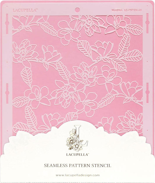 Floral Cake Stencil - Seamless Delicate Pattern for Decorating Tall Double Barrel Cake to Use with Buttercream, Royal Icing,
